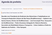Encontro entre sindicalista e delegado foi divulgado em agenda pública de Ricardo Nunes