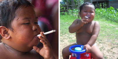 Aos 2 anos, Ardi Rizal fumava vários cigarros por dia Foto: Reprodução