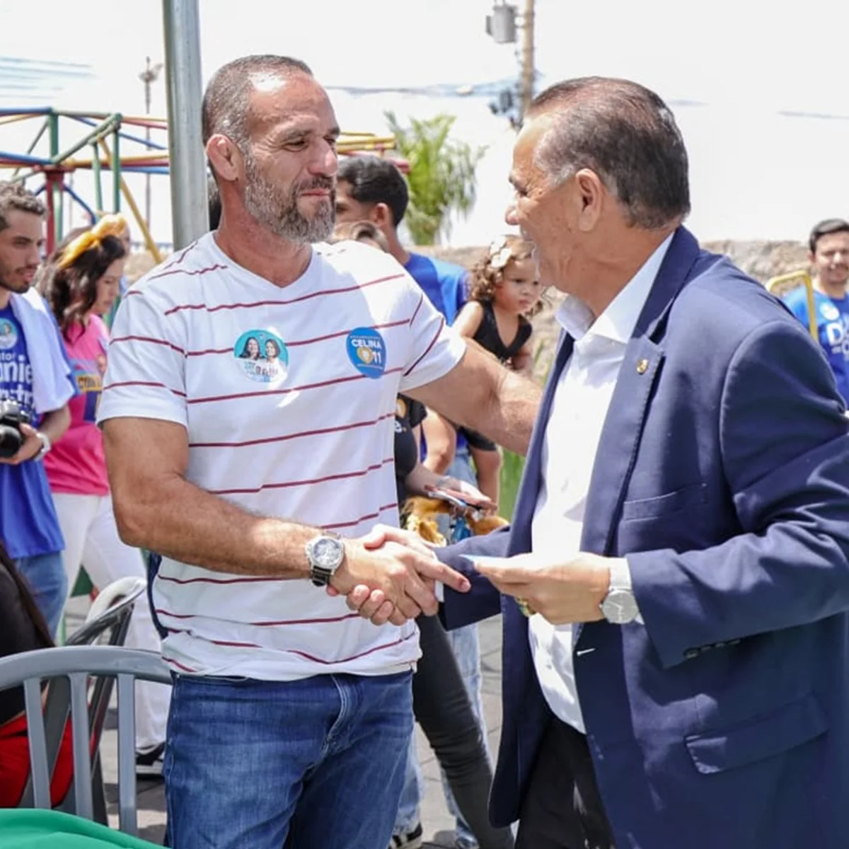 Candidato a vice de Celina cumpre agendas com marido dela neste domingo