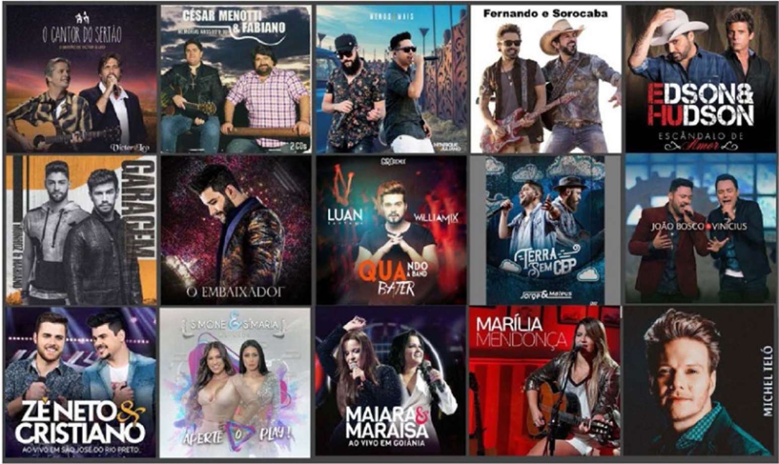 Principais cantores sertanejos ap&oacute;s os anos 2000