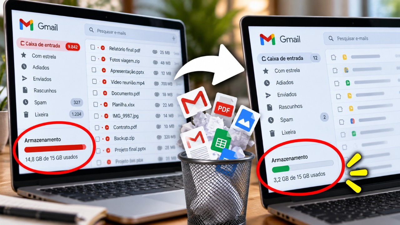 O Gmail pode ocupar vários gigabytes de armazenamento: veja como liberar espaço sem pagar pelo Google One
