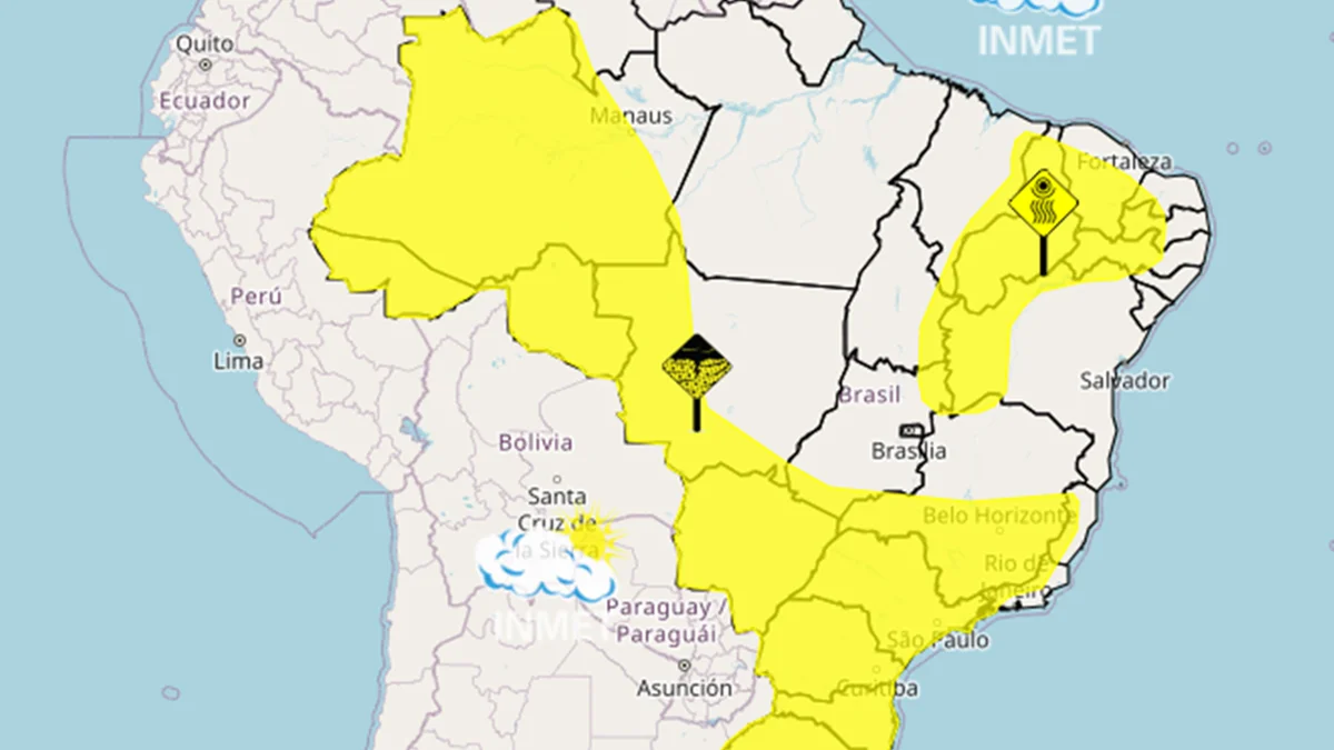 Alerta amarelo: 15 estados têm risco de tempestades e ventos de até 60 km/h
