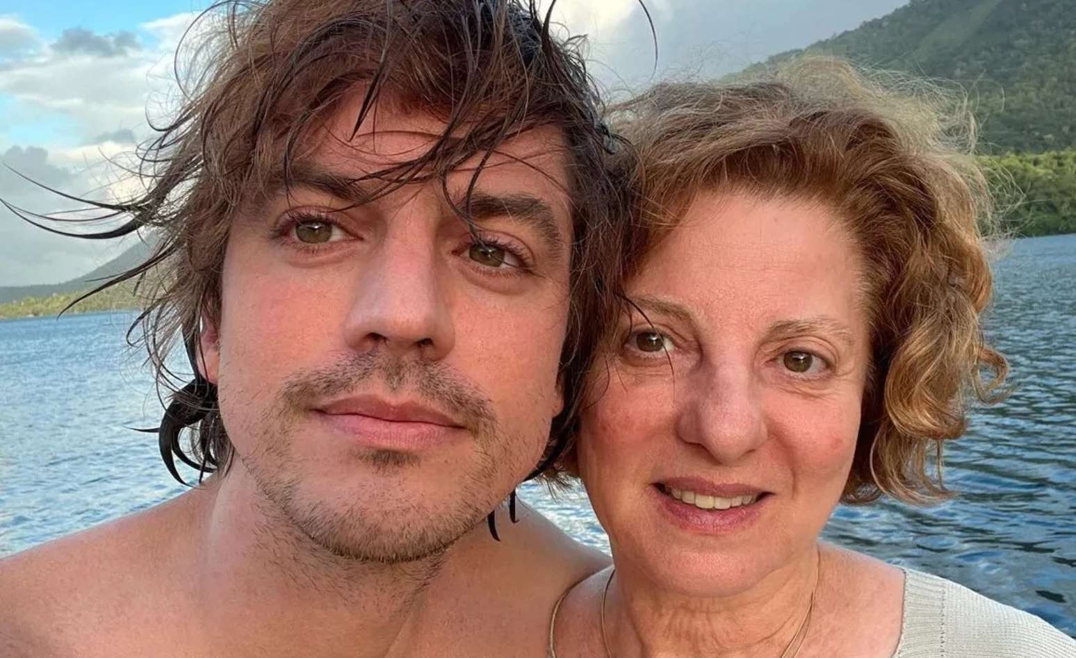 A professora da USP com o ca&ccedil;ula, Fernando Grostein Andrade