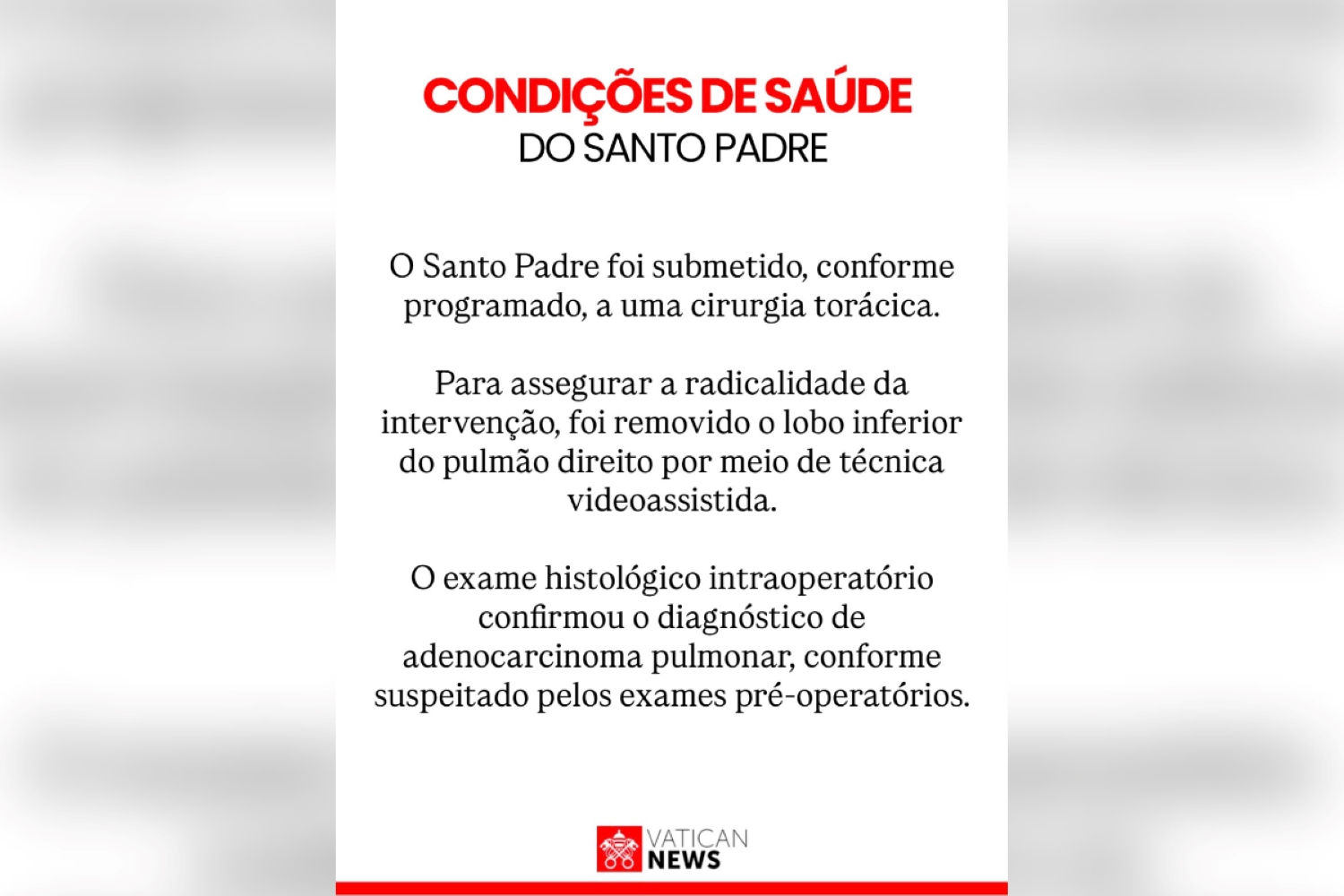 Leão XIV: exames pré-operatórios já indicavam suspeita de câncer de pulmão