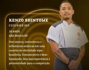 O cozinheiro Kenzo Shintome está no elenco da nova temporada do MasterChef Profissionais
