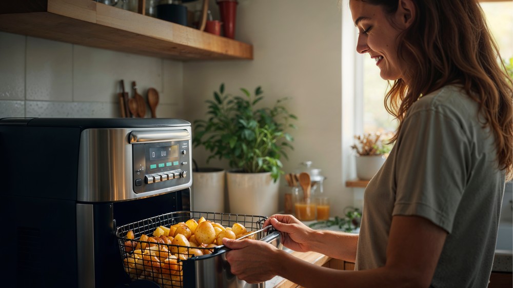 Aproveite ofertas de air fryer grande para otimizar o preparo das refeições no dia a dia — Foto: Reprodução/Freepik (IA)