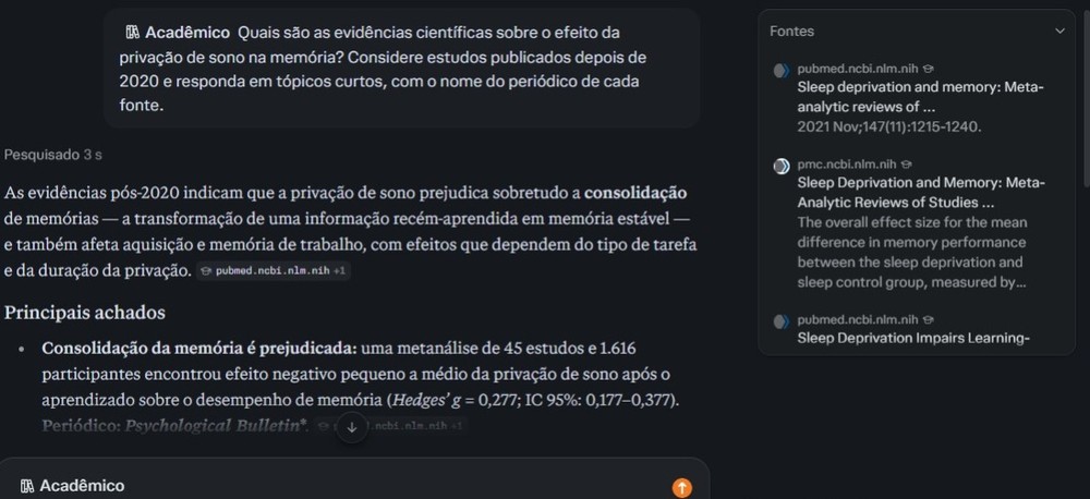 O filtro acadêmico com o prompt certo transforma o Perplexity num pesquisador acadêmico — Foto: Diedrich Bader/TechTudo