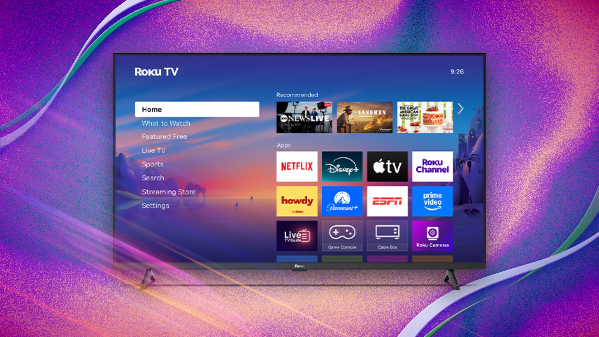 A Roku TV on a CNET background