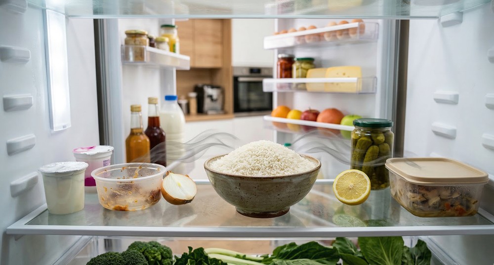 O arroz pode ser usado para tirar o mau cheiro da geladeira — Foto: Francisco Paulo/Nano Banana