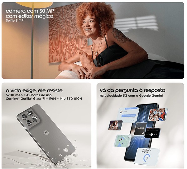 Moto G37 chega ao Brasil com câmera de 50 MP e tela grande; veja preço
