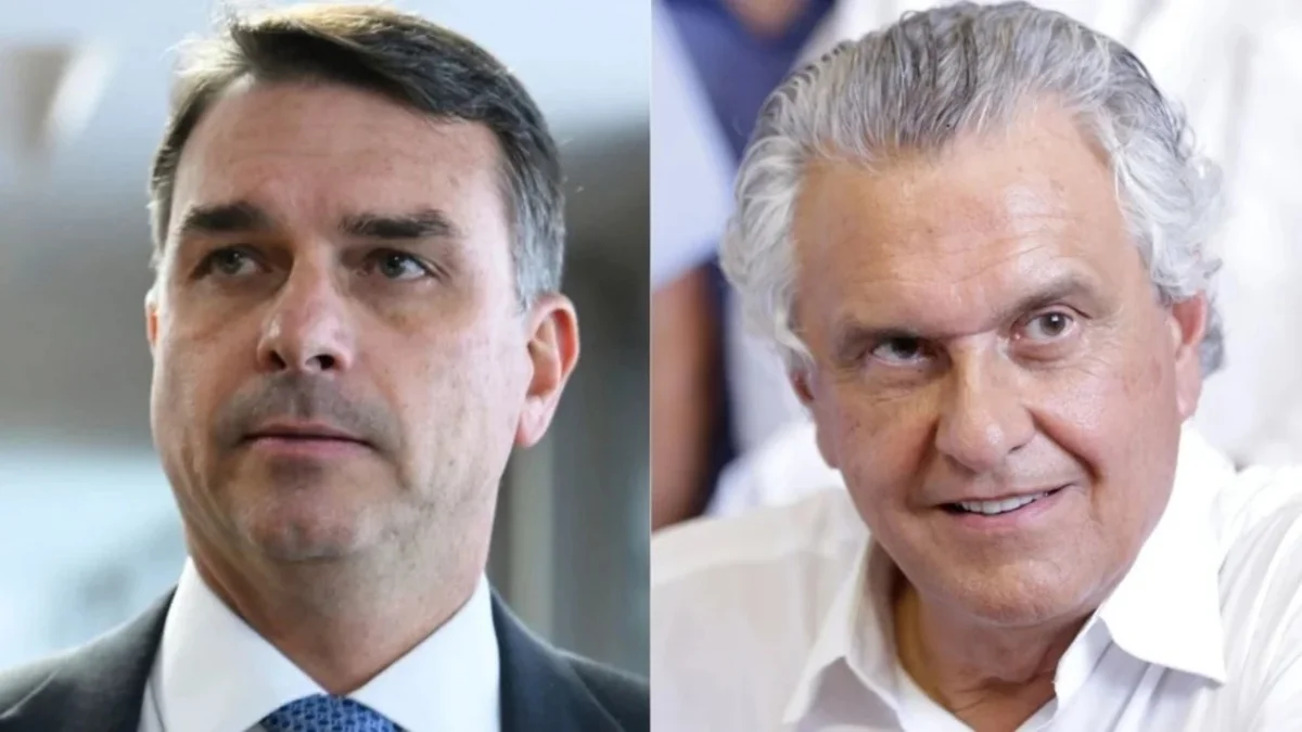 Flávio Bolsonaro e Ronaldo Caiado, em imagens justapostas -- Metrópoles