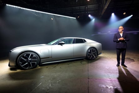 Rawdon Glover, Jaguar’s MD, at speaks during the big reveal in New York.