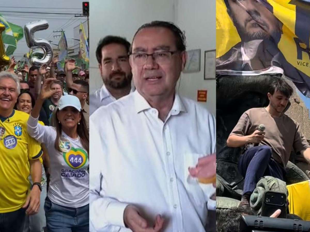 Caiado, Cury e Renan escolhem cidades de origem e reduto eleitoral para último ato de campanha antes do 1º turno