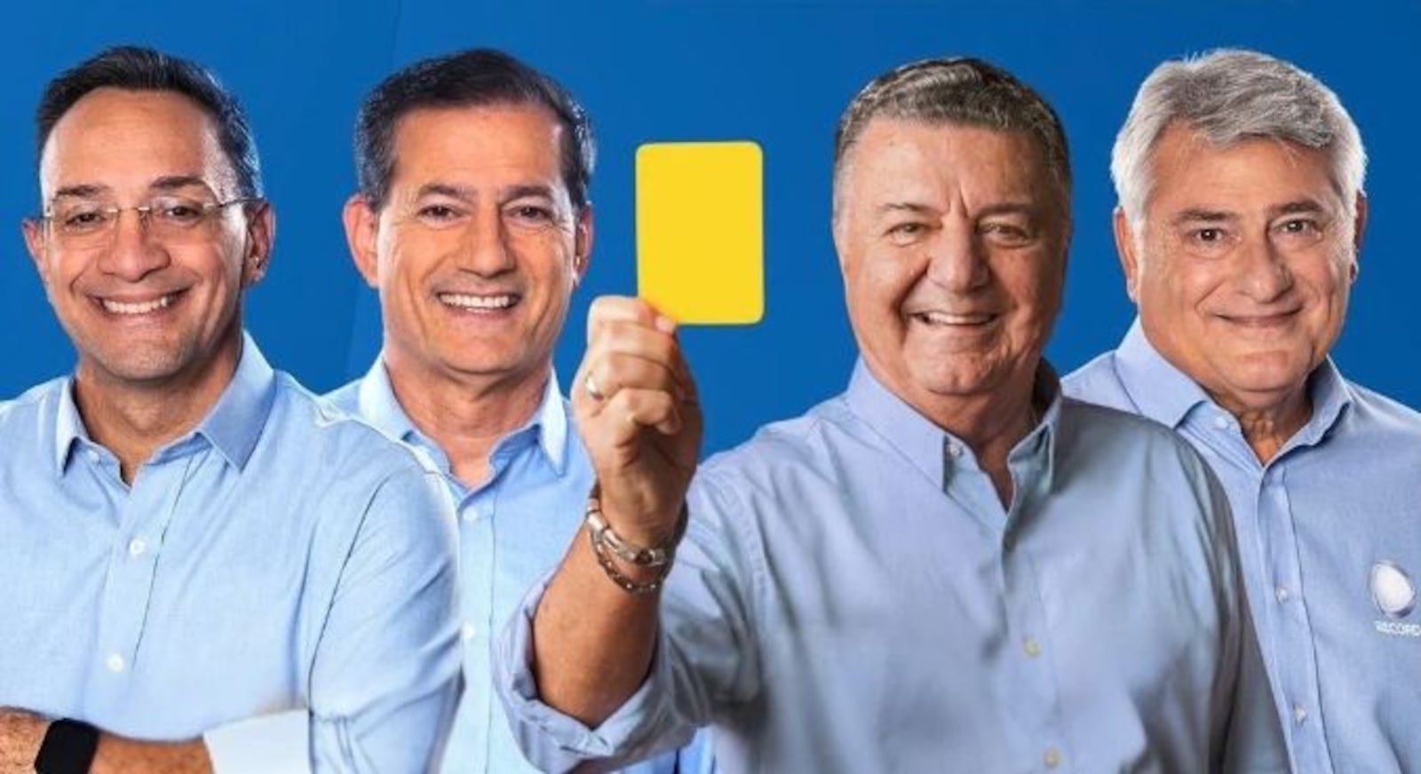 Maurício Noriega e Sálvio Spínola recebem Cleber Machado e Arnaldo Cezar Coelho no Giro do Apito Arte/R7