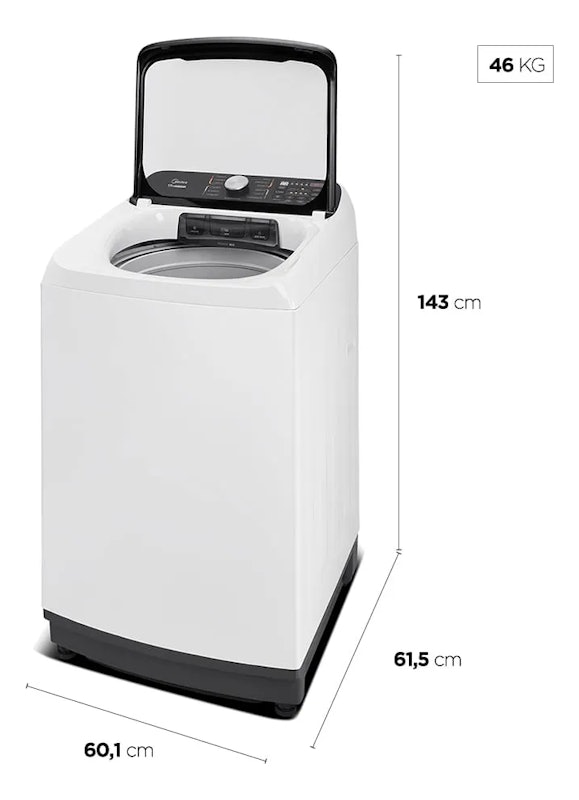 MIDEA ｜ Máquina de Lavar 15 Kg Wave Agitator Branca Midea ｜ MA512W150A / WKBR04